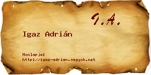Igaz Adrián névjegykártya